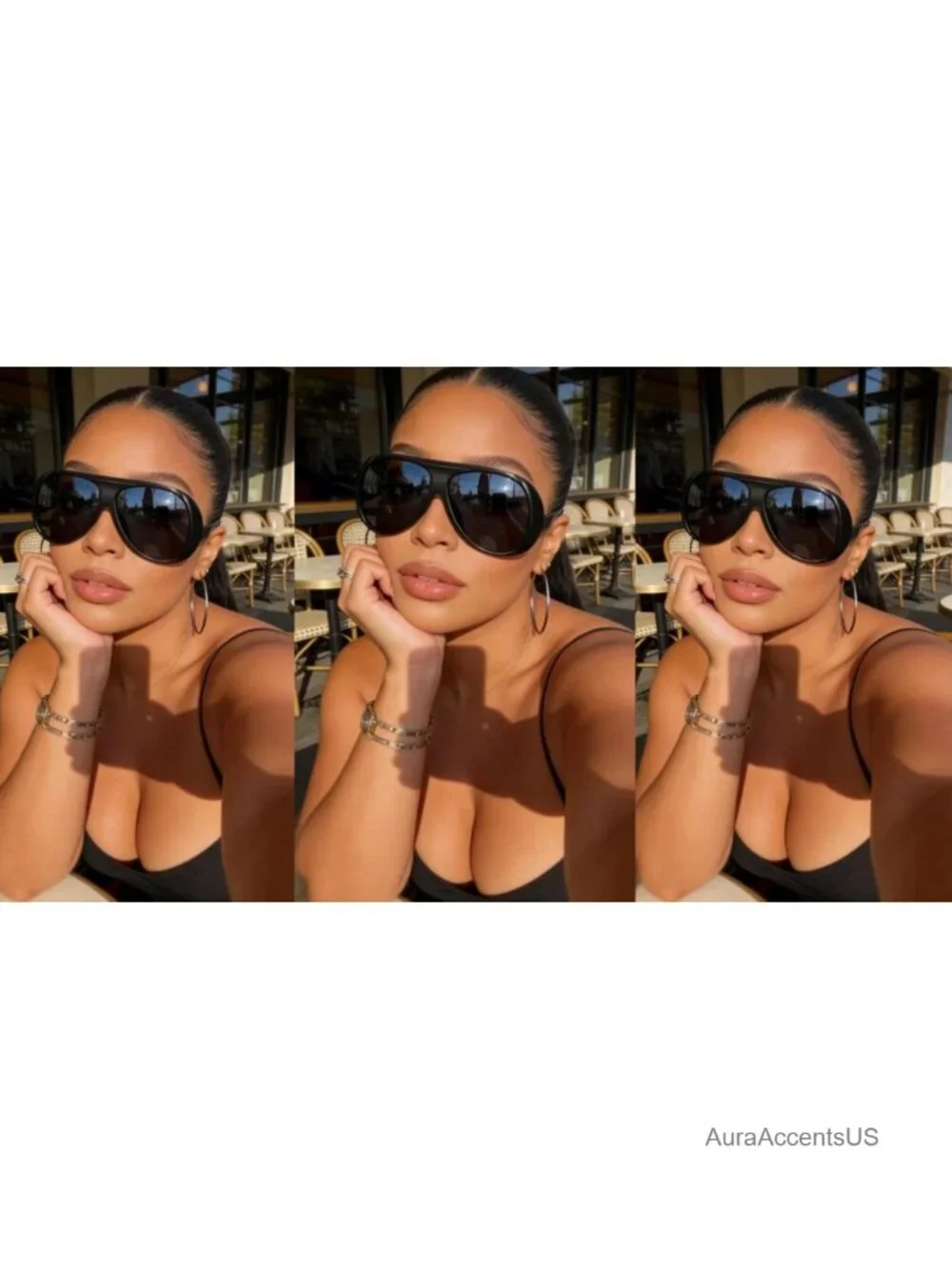 Oversized Retro Aviator Sunglasses Polarized UV400 Protection Outdoor